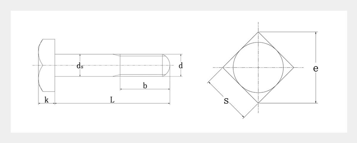 Square Head Machine Bolts-2D